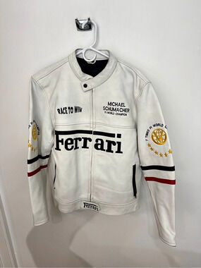 Ferrari Michael Schumacher F1 World Champion Racing Jacket White & Black